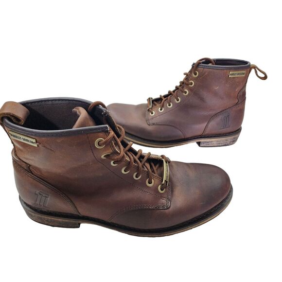 Harley-Davidson Darrol Mens Size 12 M Motorcycle Boots Brown Leather D93192 - Picture 4 of 8